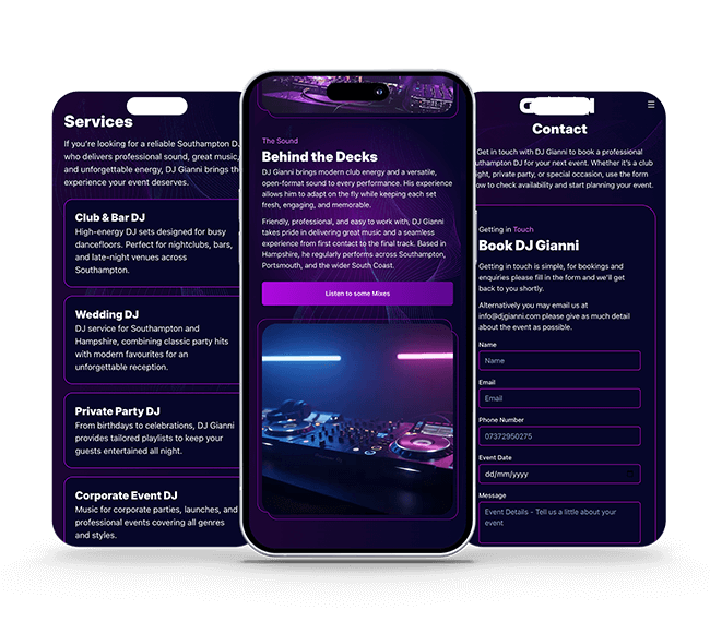 Mobile and desktop website design mockups