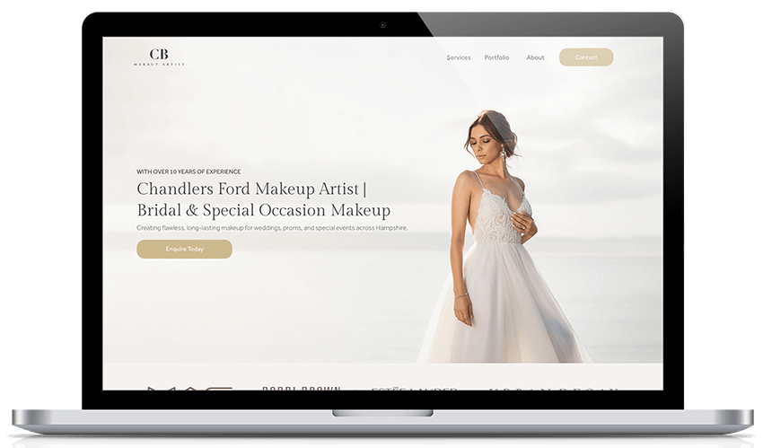 Laptop with website design example